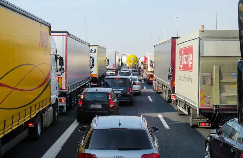 Cars in traffic jam